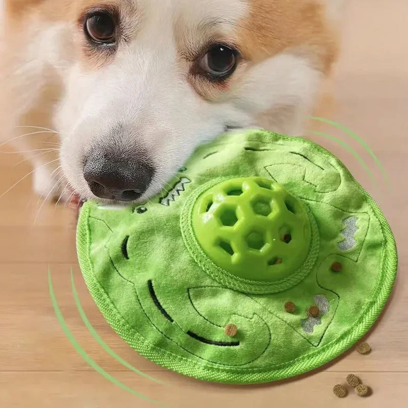 

Flying Disc Soft Squeaky Interactive Dog Toys for Small to Large Dogs Pet Training Flying Disc Pet Leaky Feeder Slow Food Bowl