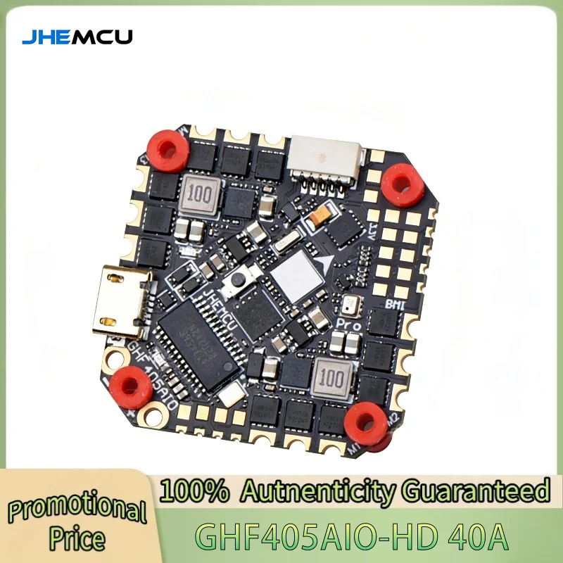 

Полетный контроллер JHEMCU GHF405AIO-HD Betaflight F405 OSD с ESC 40A PWM Dshot600 2-6S для FPV-дронов Toothpick RC Racing