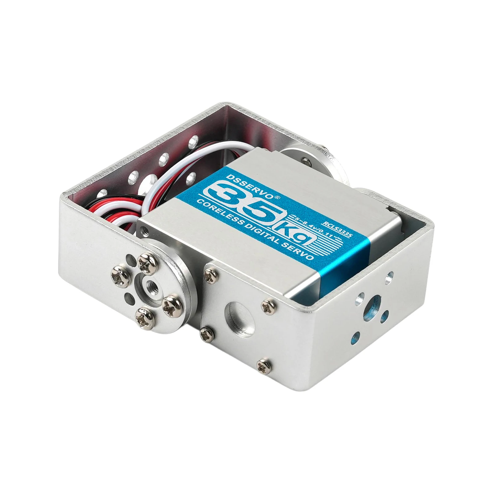 Roboterservo 35 kg RCLS3335 Ganzmetall-CNC-Getriebe-Digitalservo für Arduino RC-Servo, kernloser Motor, lange und kurze gerade U-Montage