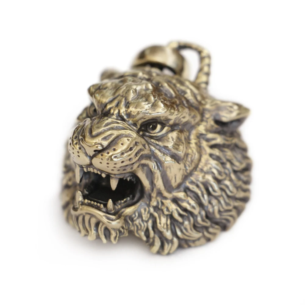 Huge Brass King of Tiger Pendant Biker Punk Jewelry BR397