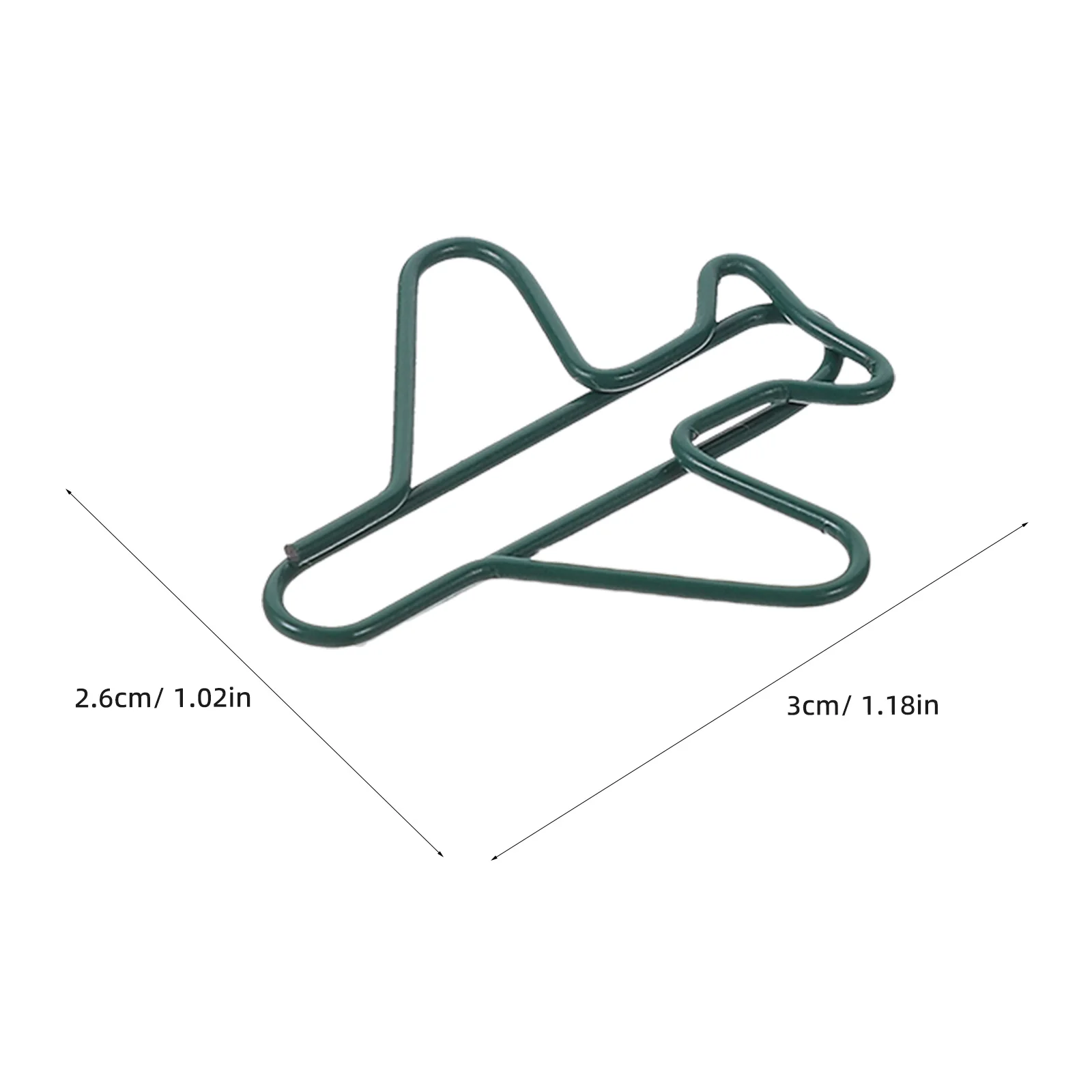 100Pcs Decorative Paper Clips Airplane Theme Sturdy Metal Clamps for Sorting Notes Creative Stationery Organization Tools Green