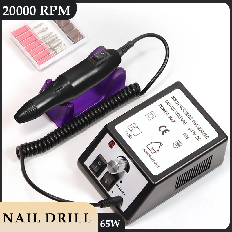 20000RPM Professional Nail Drill Machine Set Nail Files Drill Bits Gel Polish Remover Tools Low Noise Cutters Nail File Kit