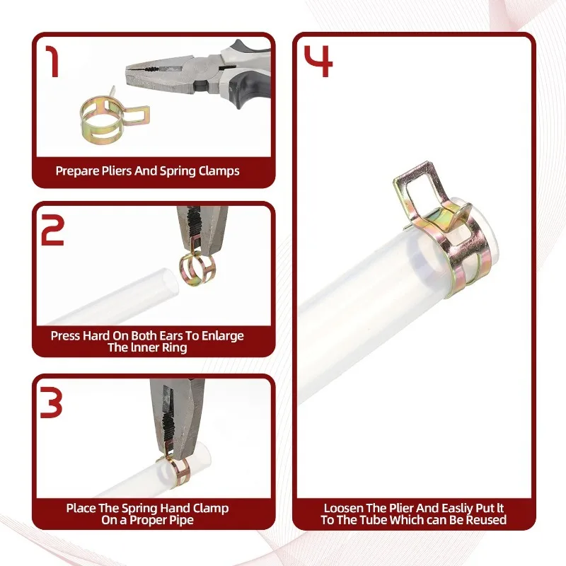 VKKM 90PCS Alloy Steel Spring Hose Clamps Assortment Kit- High-Performance Fastening for Automotive and Marine Applications​