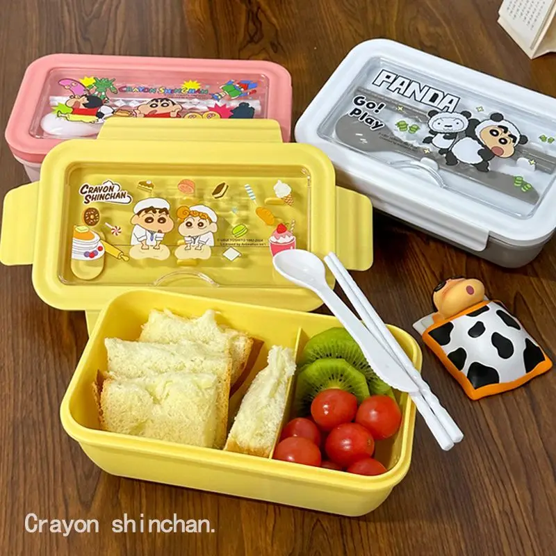 

1100Ml Lunch Box Cartoon Crayon Shin Chan Student Eco-Friendly Bento Box Portable Tableware Food Storage Container Kids Gifts