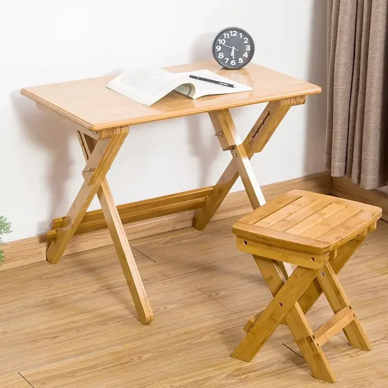 

Nordic Foldable Table Study Table Writing Tables Student Bedroom Dormitory Household Computer Desks Gaming Desk Bamboo Furniture