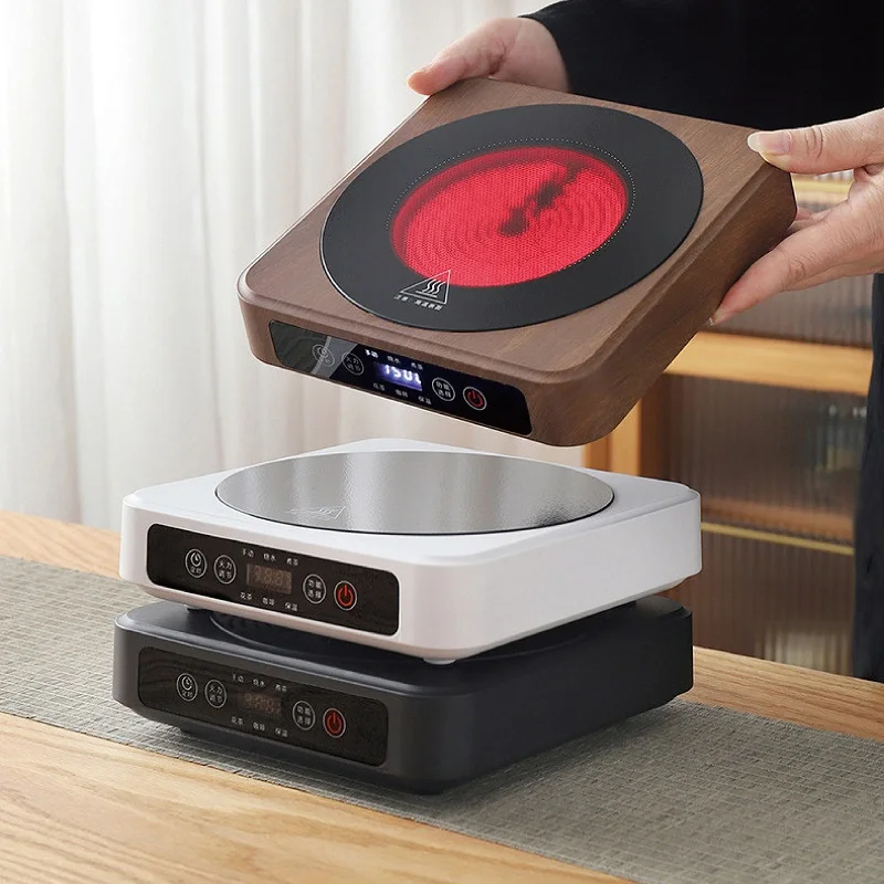 1500 واط الكهربائية موقد سيراميك الذكية الشاي موقد سخان مياه الغليان مدفأة 7 والعتاد مكتب توقيت الدفء صانع الشاي 220 فولت
