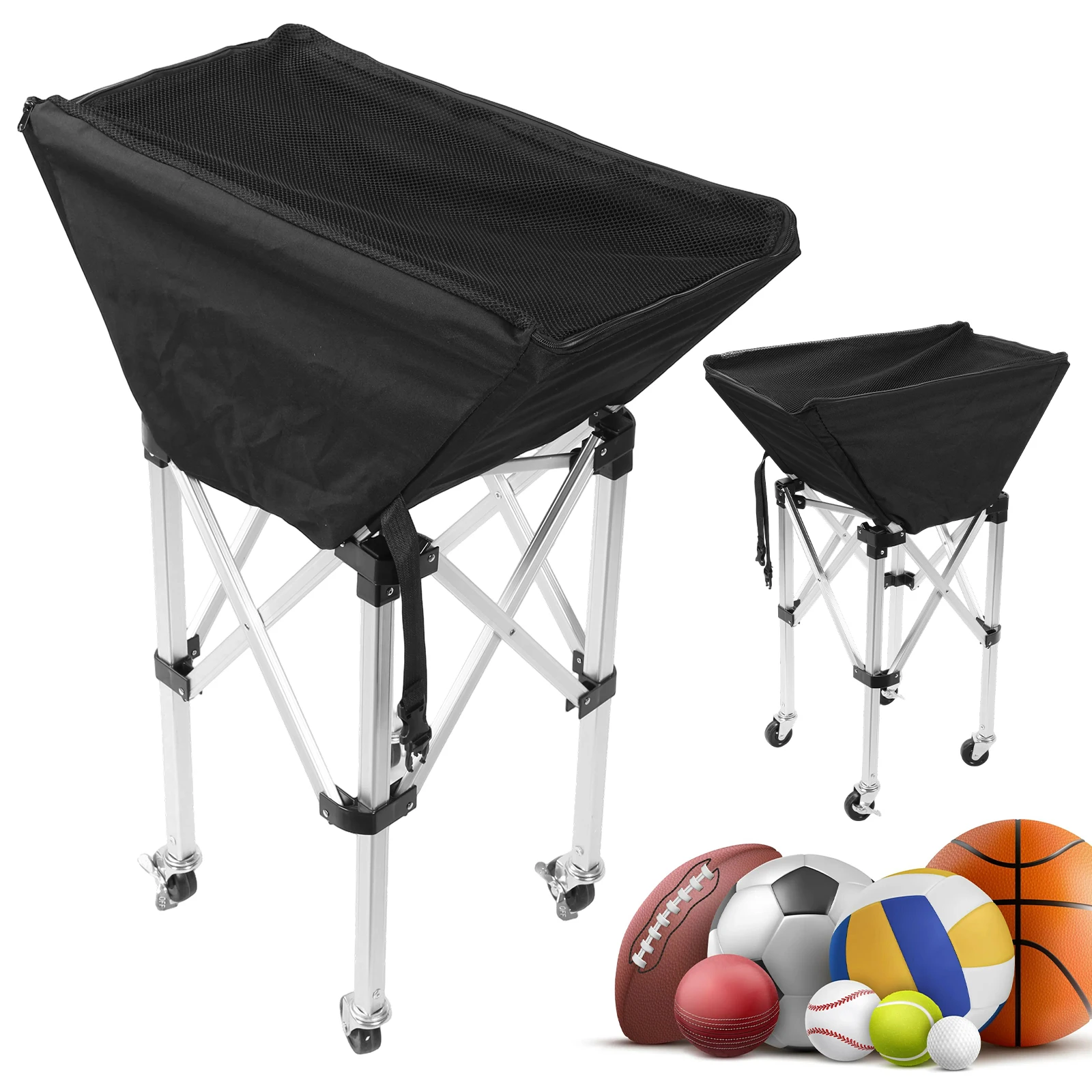 

Складная тележка для волейбольных мячей с колесами, большая вместимость для удобного хранения и транспортировки