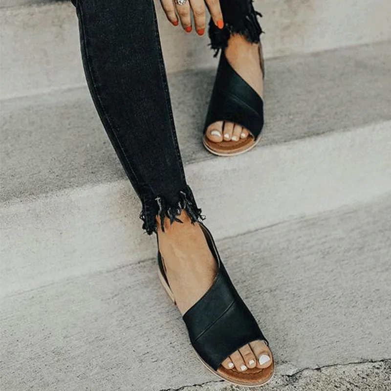 Women Shoes Sandals Fashion Cut Out Open Toe Comfortable Sandals