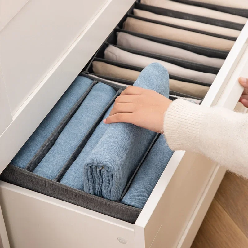 Hosen- und Jeans-Aufbewahrungsbox, Schubladenorganizer für Unterwäsche, BHs, Socken, Kleiderschrank-Organizer, T-Shirt-Organizer, Aufbewahrung – Detail 9