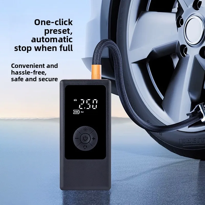 

Новый портативный автомобильный насос для накачивания шин, многофункциональный аварийный насос для подкачки шин