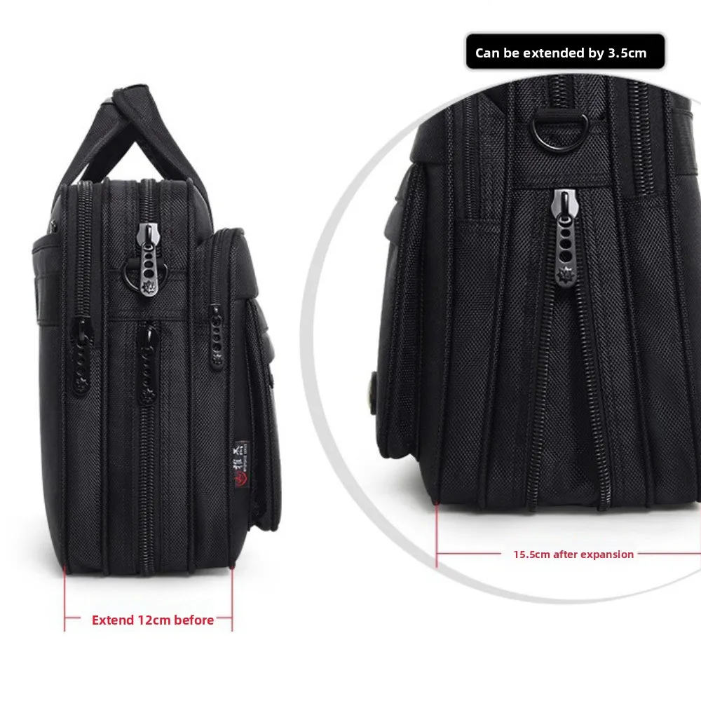 15.6inch Men Business Laptop Bag with Handle Shoulder Strap Portable Laptop Bags Black Waterproof Notebook Shoulder Bag Travel