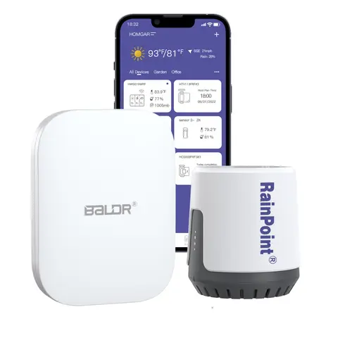 RAINPOINT Wireless Digital Rain Gauge Outdoor With App - Smart Rain Sensor With Accurate Rain Gauge Monitoring