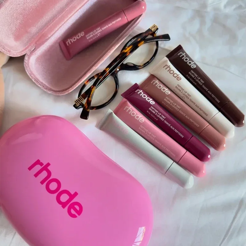 RHODE nueva bolsa de maquillaje impermeable de silicona suave colorida cosmética limitada conveniente para guardar artículos paquete de regalo con caja