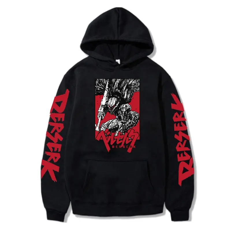 

Poster Printed Pullover Hoodies Women Men Hooded Fashion Casual HipHop Sweatshirts Harajuku Berserk