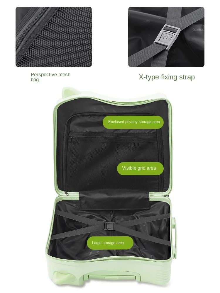 Kinderkoffer Kan Zitten En Rijden Op Bagage Voor Meisjes Kinderen Trolley Case Kleine Pc Cabine Reiskoffer 18/20 Inch