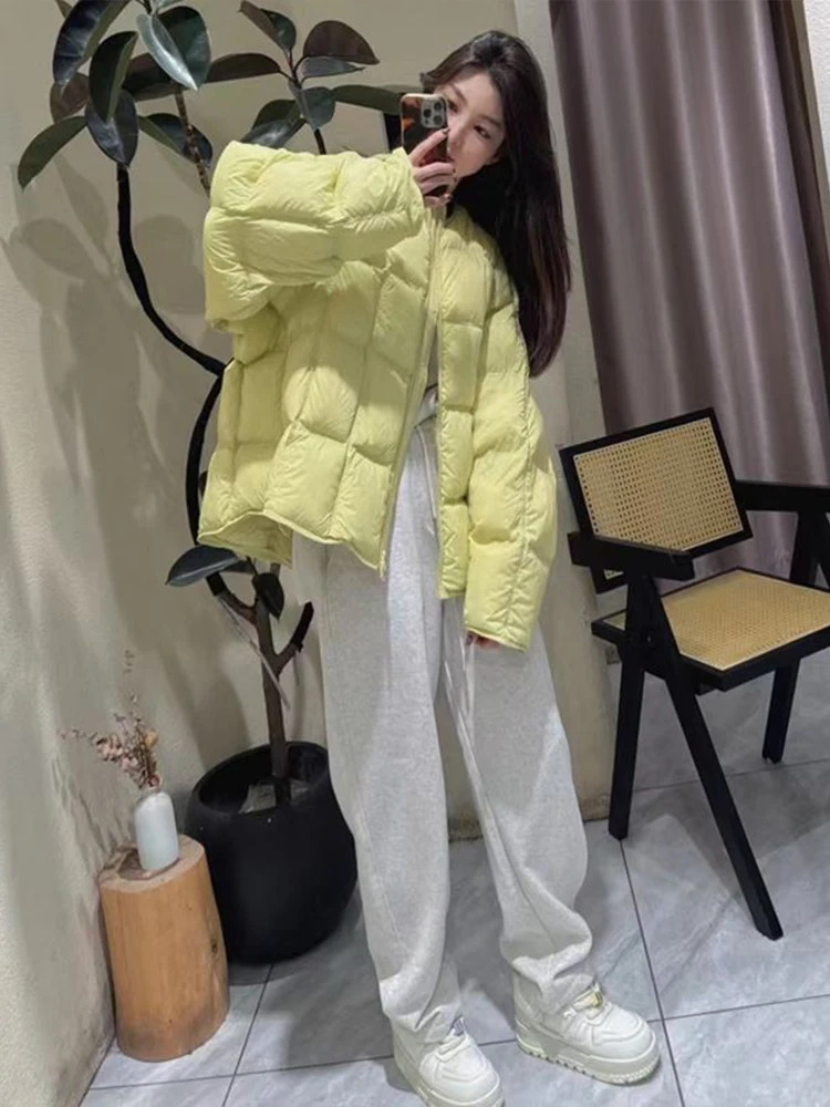 Women's Puffer Jaet Bread Sle Coat Thiened ort round Ne Winter Faion Korean Version Cotton down Outerwear