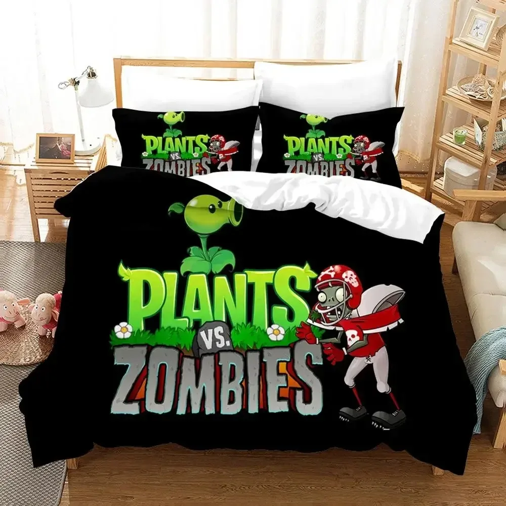 

Game Plant Zombie 3D NEW Duvet Cover Pillowcase Bedding Set Adult Boy Girl Bedroom Decoration Children Single Double Large