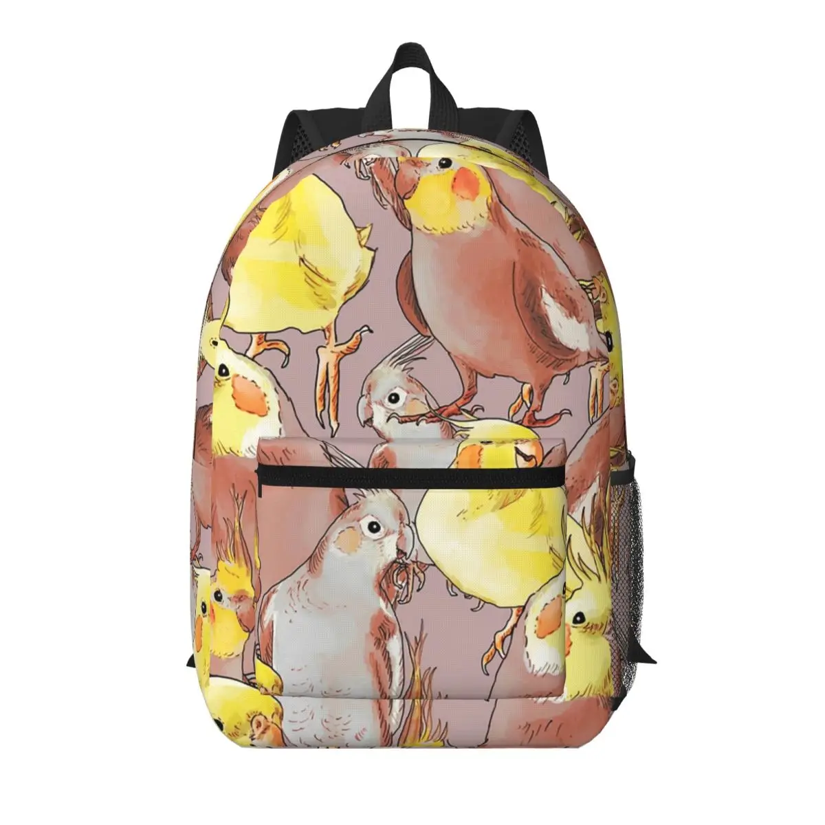 

Cute Cockatiel Bird Pattern Student Backpack School Bag Hiking Travel Daypack for Boys Girls Bookbag Shoulder Bags