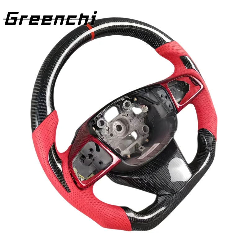 For Chery Tiggo 7 Tiggo 8 Exeed Tiggo Arrizo 5 Ant Custom Red Perforated Leather Steering Wheel with Carbon Fiber Without Airbag