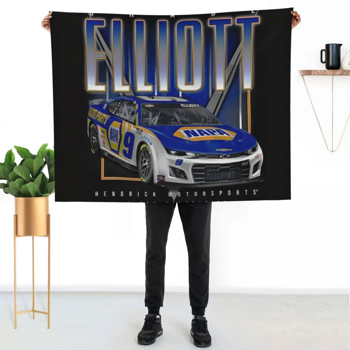 Chase elliott Car Throw Blanket Plaid Loose Furry Shaggy Custom Single Blankets