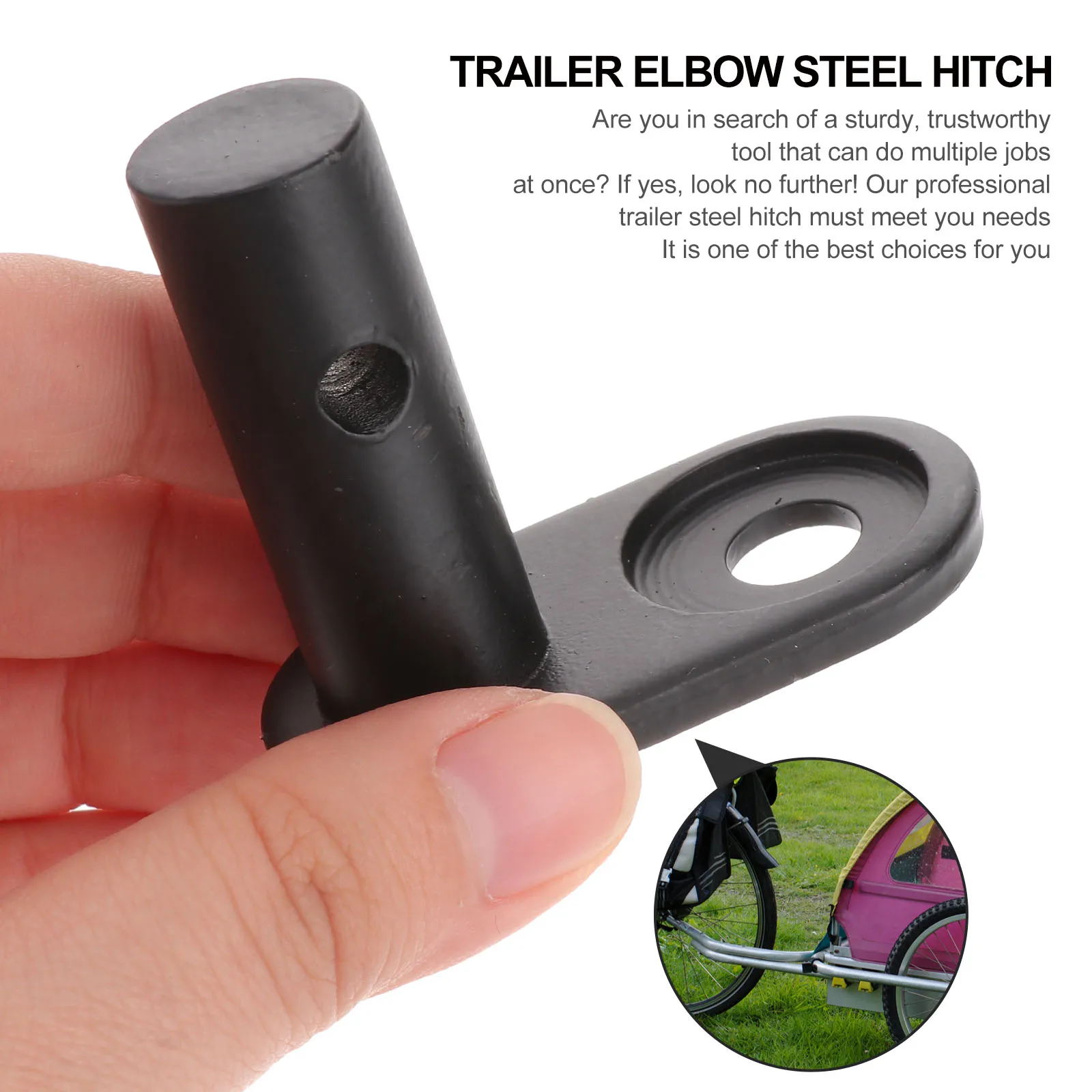 

Bicycle Trailer Accessories Steel Hitch Coupler Attachment for Bike Rear Wheel Durable High Grade Material Angled Elbow