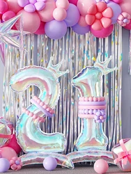 1pc 40 inch Clear Rainbow Crown Shaped Balloon with Base for Birthday Party, Photography Props, Anniversary, Home Decoration
