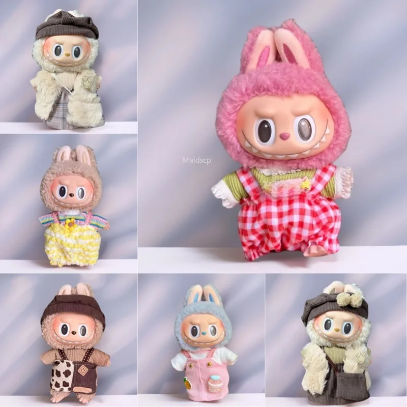 

New 17cm Kawaii Labubu Clothes Outfit Accessories for Labubu V1 V2 Plush Doll Clothes Diy Gift（no Doll No Shoes）