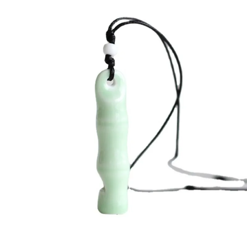 1 Piece Women and Men Vintage Ceramic Whistle Necklace Original Ceramic Pendant Necklace Handmade Jewelry Rope Necklace