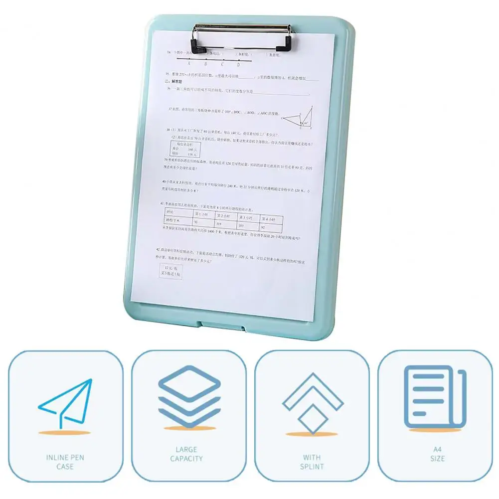 Portapapeles impermeable para estudiantes de enfermería, portapapeles plegable con compartimentos de almacenamiento, tamaño A4, para enfermeras