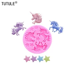 DIY horse Flip Candy Chocolate Cake Silicone Mould 3D unicorn drop glue clays epoxy resin jewelry Accessories Silicone Molds
