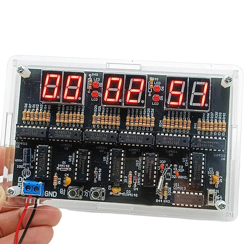 

DC 4.5V-5.5V 6-bit Digital Circuit Clock Kit, Electronic Clock Teaching And Practical Training, Welding And DIY Parts Production