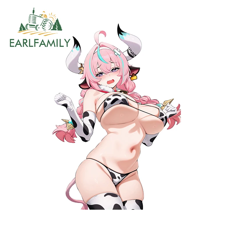 

EARLFAMILY NSFW Varesa Genshin Impact Car Stickers Cow Cloth Girl Sexy Anime Milk Crate Skateboard Decals Waterproof Atv Decor