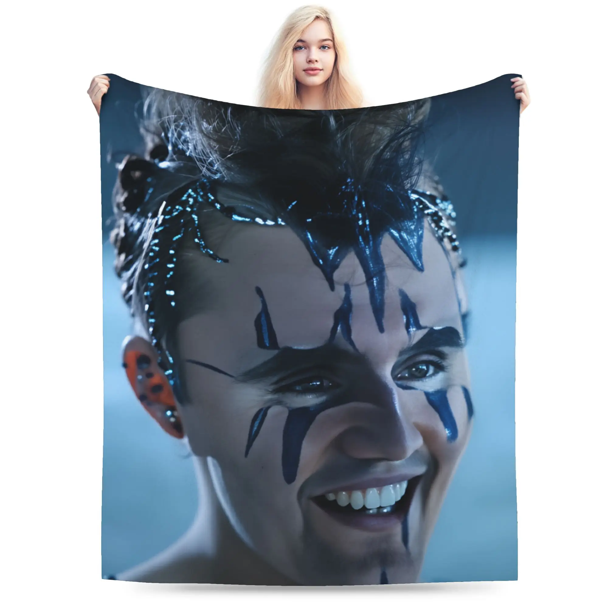 Funny Charlie Kirk With His Face Painted Blankets Girls Flannel Throw Blanket For Chair Sofa Bed Comfortable Quality Bedspread