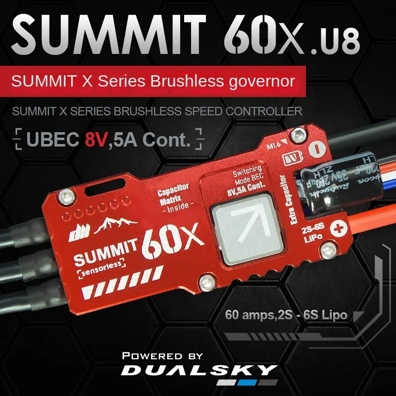 Dualsky SUMMIT 60X.U6 SUMMIT 60X.U8 2S-6S Electric Control WITH UBEC 6V/8V Fixed Wing Multi rotor ESC