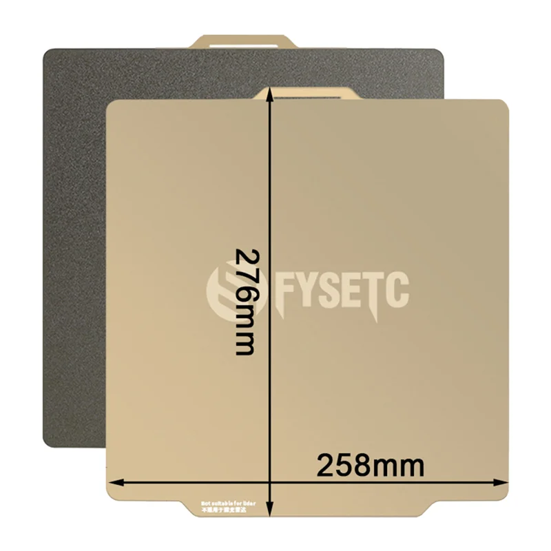 FYSETC untuk Bambu X1/P1P Pelat Pembuatan PEI 276X258Mm Bagian Printer 3D Lembar Pegas PEI Bertekstur Satu Sisi Yang Ditingkatkan