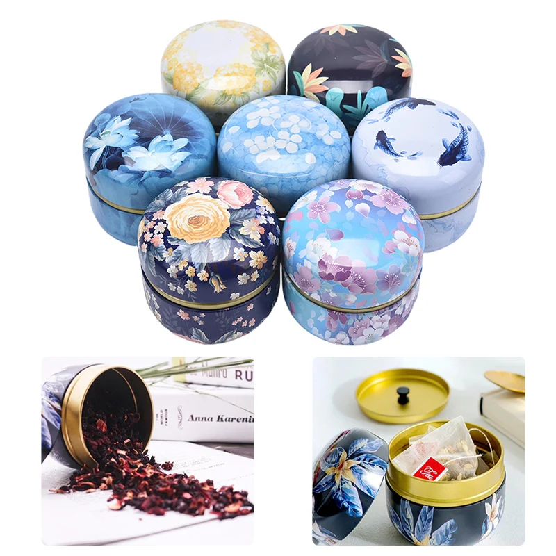Tea Caddy Iron Delicate Small Japanese Style Tea Canister Storage Box for Home