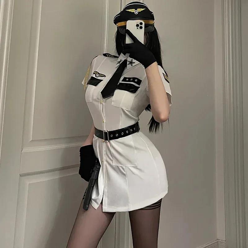 زي ضابط شرطة مثير للنساء، فستان حفلات أنيق للهالوين والكرنفال، زي تنكري، مجموعة ملابس داخلية رائعة،