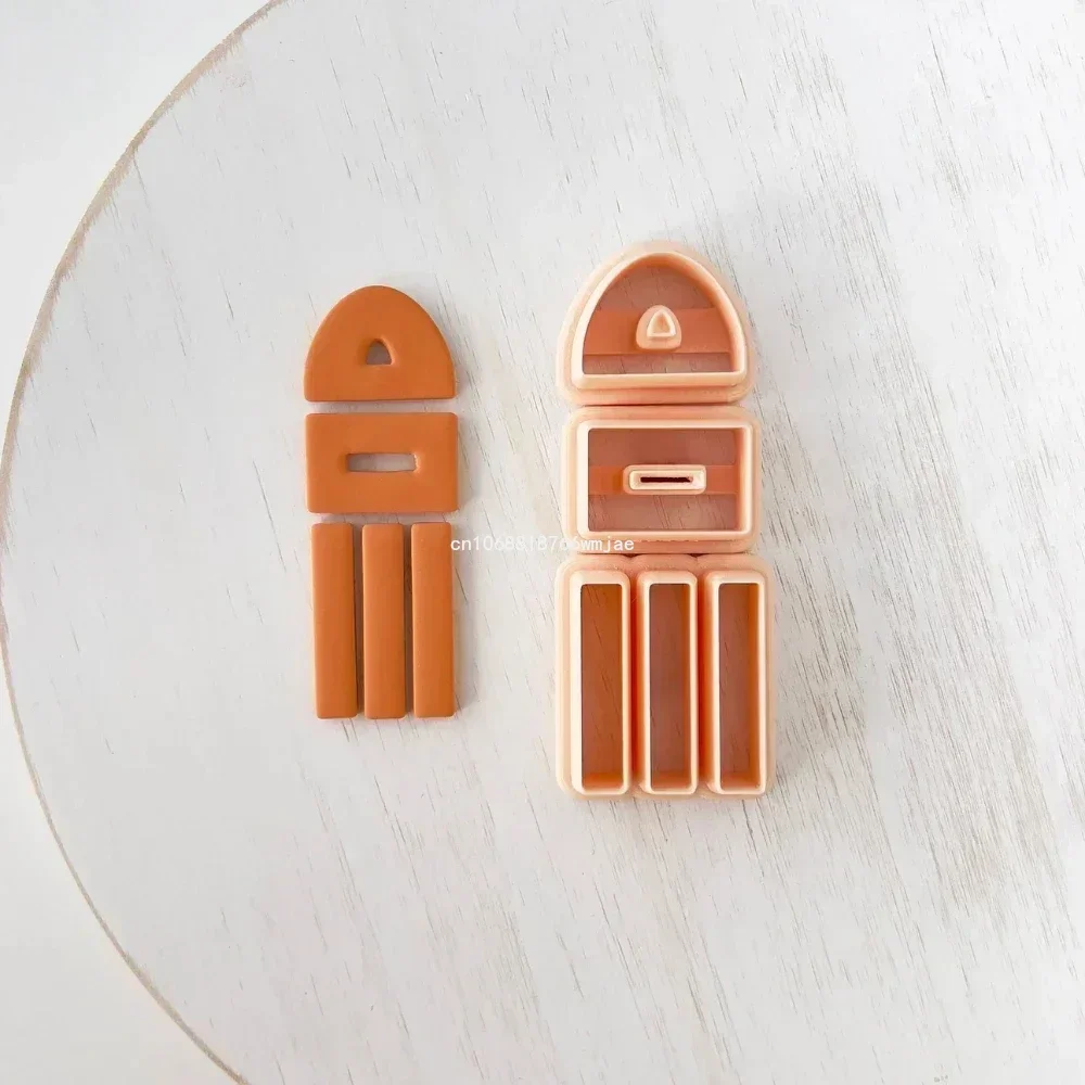Abstract Shape Polymer Clay Cutters Set Ethnic Clay Embossing Molds Geometric Dangle Clay Earring Pendant Jewelry Cutting Moulds