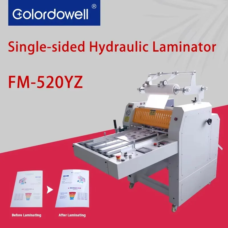 FM520YZ 520mm Width Automatic Hydraulic Roll Laminating Machine Paper Processing Machinery with Separate Feed Pull Function