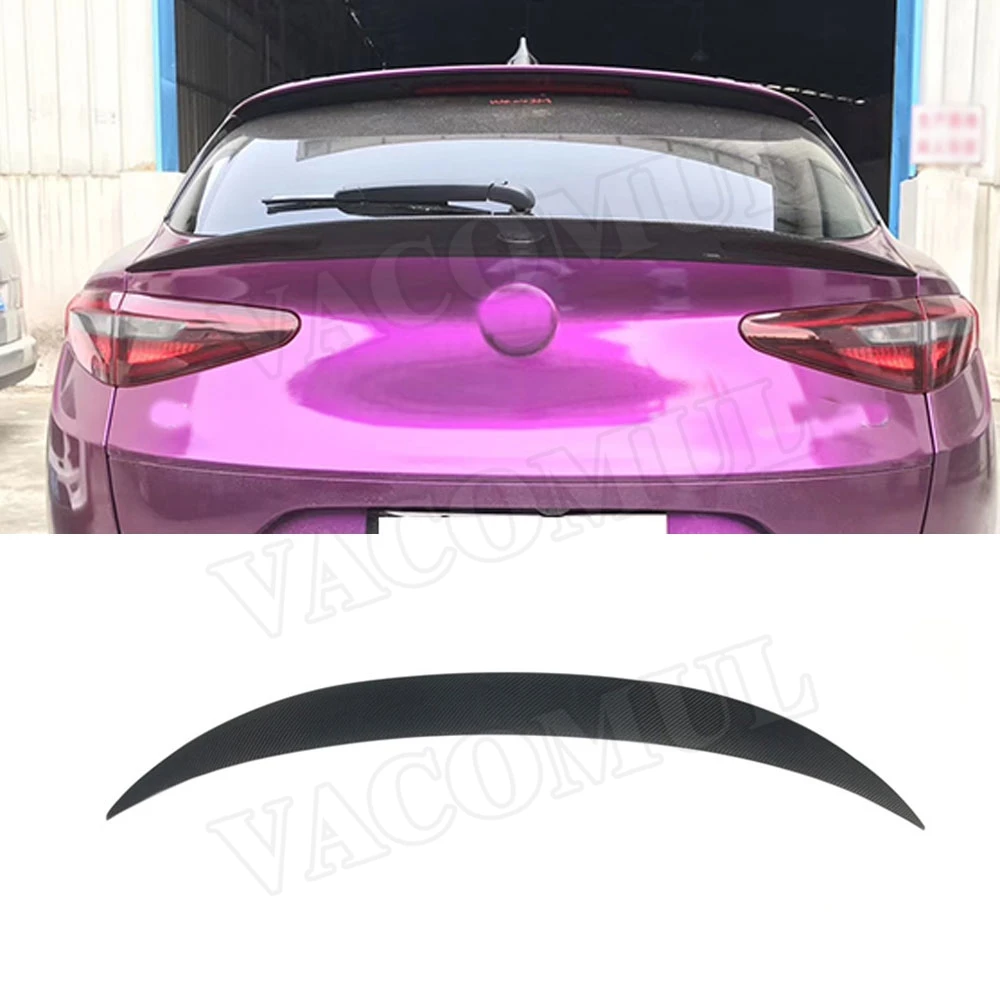 

VACOMUL Carbon Fiber Rear Trunk Spoiler Wings For Alfa Romeo Stelvio Spoiler 2017 2018 FRP Rear Middle Spoiler Sticker