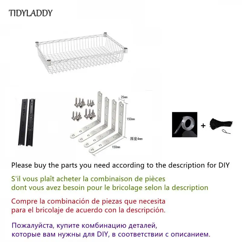 Diy szuflada do szafki kosz półka kuchenna do przechowywania organizator szafka przesuwna kosz wyciągnij metalowy typ szuflady kosz z siatki