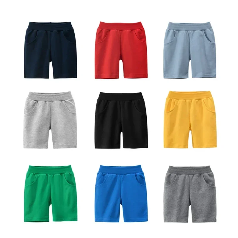 2025 Children Summer Shorts Cotton Solid Elastic Waist Beach Shorts for Boys Girls Sports Pants Toddler Panties Kids Outfits 9Y