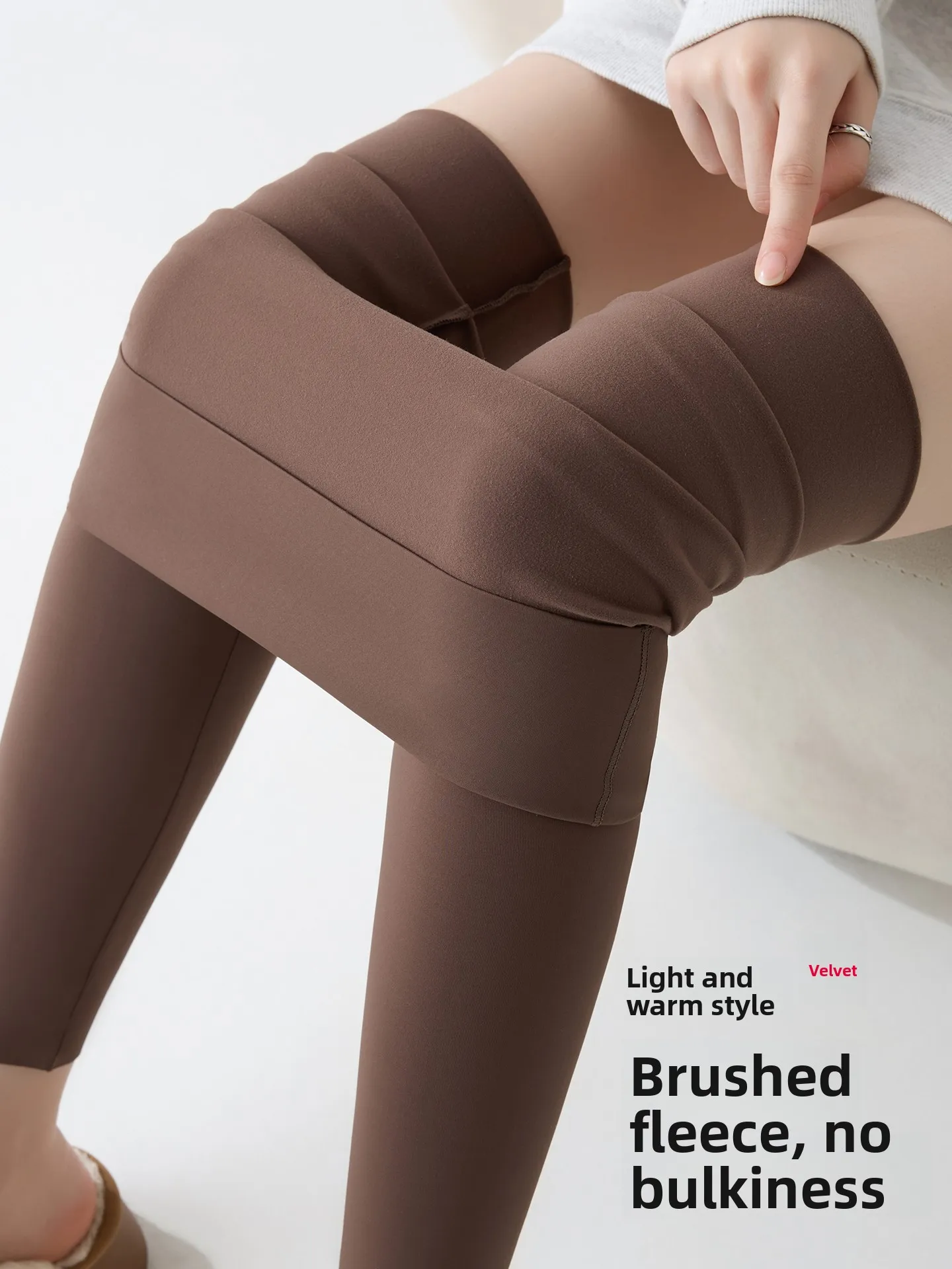 

High Waist Thiened Fce arkskin Yoga Pants Women's Autumn Winter Warm Slimming Elastic Base Layer Pants Butt Lifting