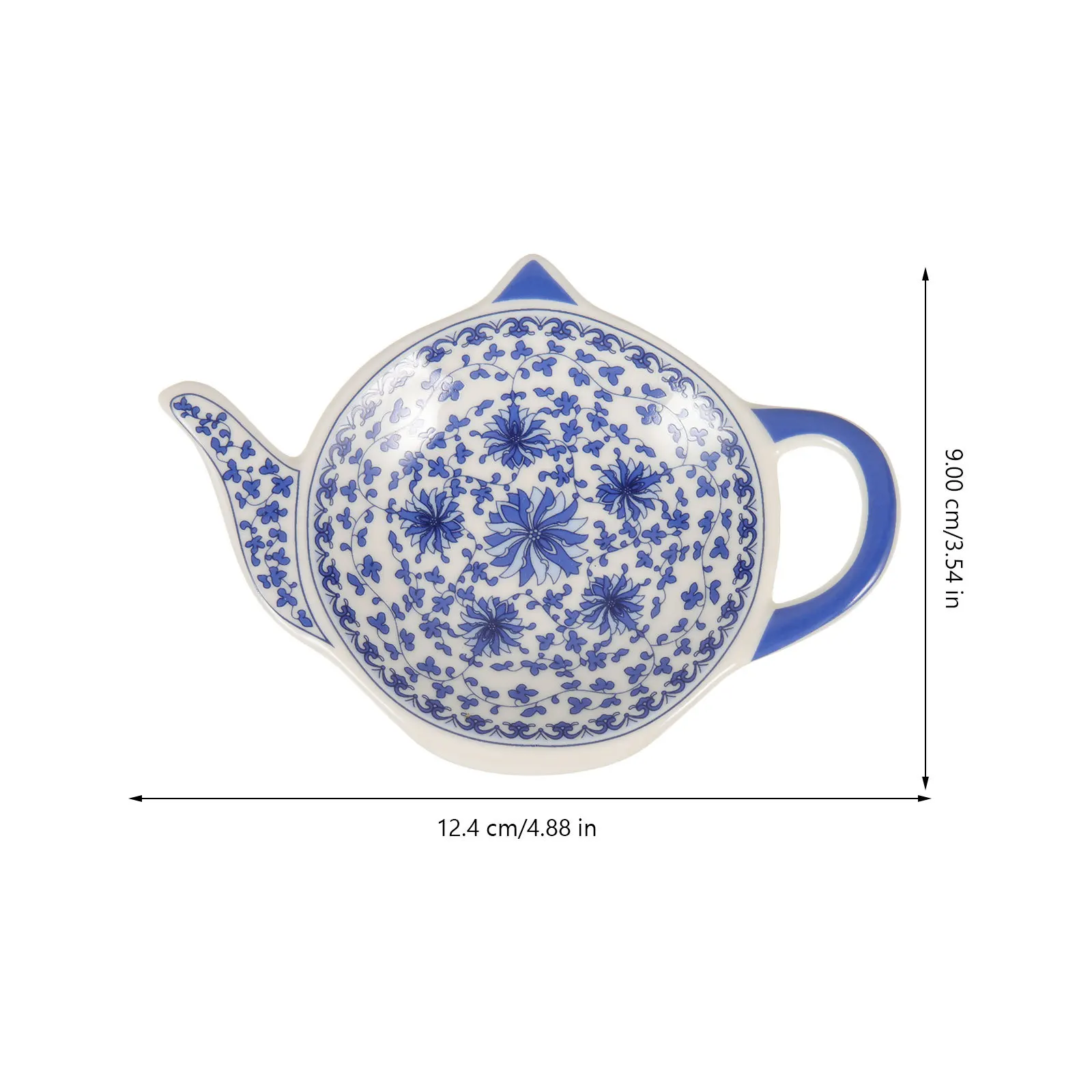 4Pcs Ceramic Tea Bag Holder Teapot Shape Heat Resistant Storage Dish Sauce Plate Snack Bowl Tea Organizer for Kitchen
