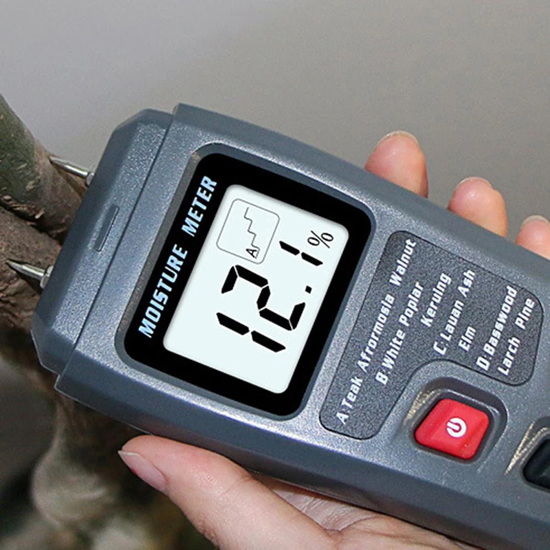 Digital Wood Moisture Meter EMT01 Professional 0~99.9% Timber Hygrometer Portable Tool LCD Display Timber Damp Detector