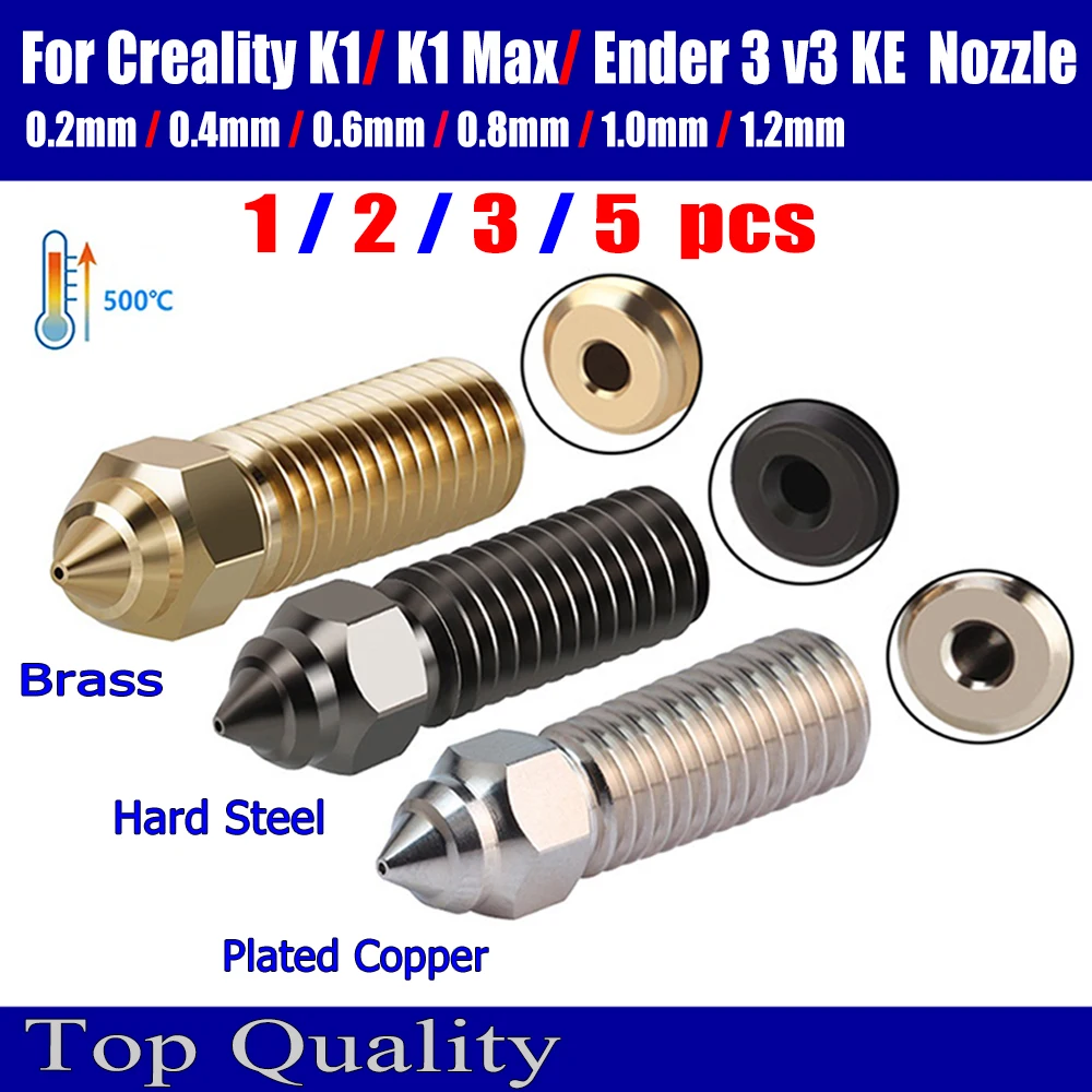 

Nozzles For Creality Ender 3 V3 KE/ K1/ K1 Max Nozzle for Genius Pro Vyper K1 Pro Hotend/CR-M4 Nozzle 0.2 0.4 0.6 0.8 1.0 1.2mm