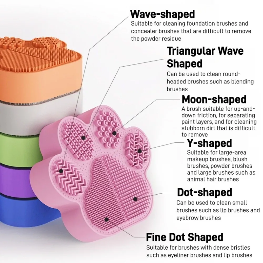 

Cat Paw 2-in-1 Silicone Brush Cleaner Efficient Multifunctional Makeup Brush Cleaning Pad Reusable Universal