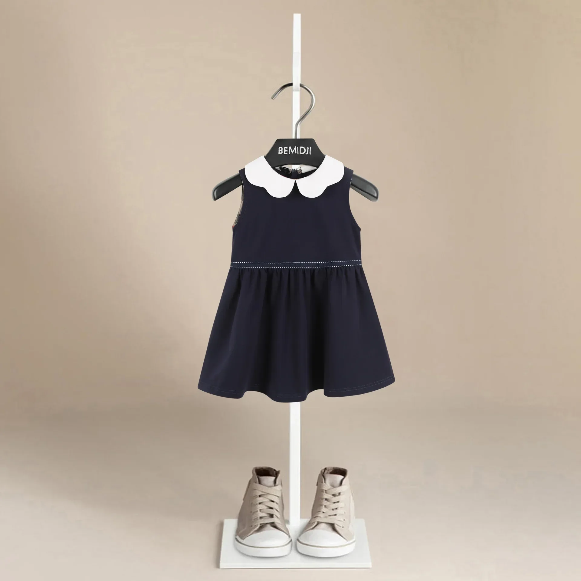 

Летнее платье для маленьких девочек, однотонные детские платья без рукавов, хлопковый детский праздничный сарафан, одежда, модные юбки для маленьких девочек