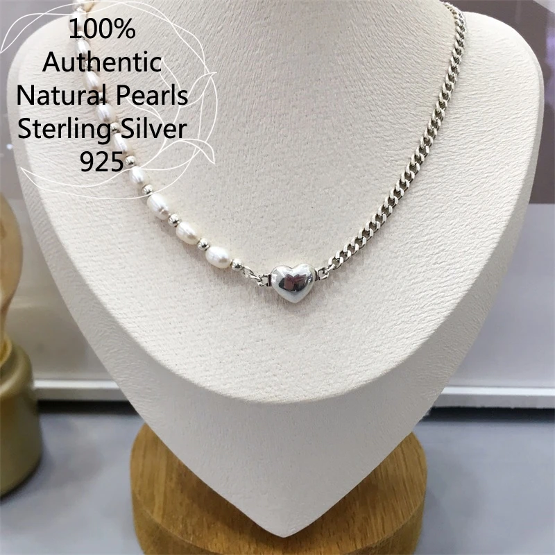 

Collar Inicial De Ley Plata 925 Para Mujer Sterling Silver Pearl Love Heart Chain Necklace Jewelry For Women 진주 목걸이 שרשרת לגבר