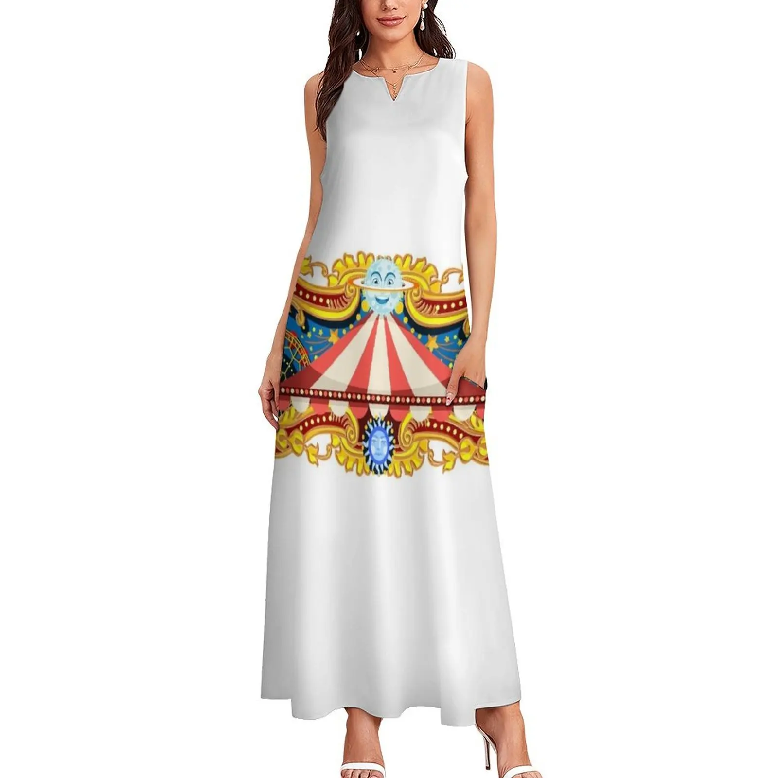 Carnival Banner Circus Long Dress clothes for woman summer women